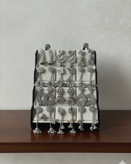 Boho Glam Oxidized Studs Gift Box – Set of 12 (COMBO 01)