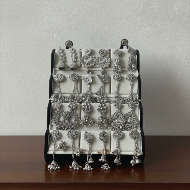 Boho Glam Oxidized Studs Gift Box – Set of 12 (COMBO 01)