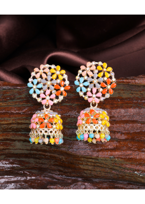 Silk Thread Medium Hook Drop Jhumka Earring – Simpliful Jewelry