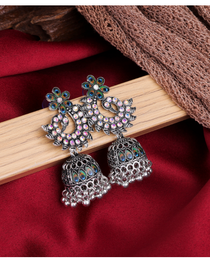 Afgani German Silver Oxidized Jhumki Earrings for Women (DESIGN 1007)