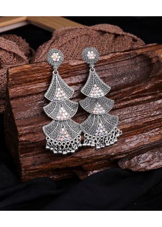 Afgani German Silver Oxidized Jhumki Earrings for Women (DESIGN 1010)