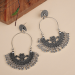 Afgani German Silver Oxidized Jhumki Earrings for Women (DESIGN 1014)