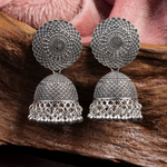 Afgani German Silver Oxidized Jhumki Earrings for Women (DESIGN 1016)