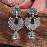 Afgani German Silver Oxidized Jhumki Earrings for Women (DESIGN 1019)