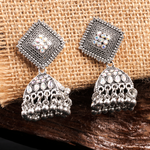 Afgani German Silver Oxidized Jhumki Earrings for Women (DESIGN 1024)