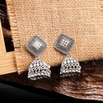 Afgani German Silver Oxidized Jhumki Earrings for Women (DESIGN 1024)