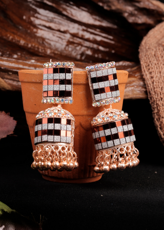 Afgani German Silver Oxidized Jhumki Earrings for Women (DESIGN 1037)