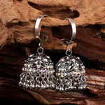 Afgani German Silver Oxidized Jhumki Earrings for Women (DESIGN 1040)