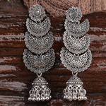 Afgani German Silver Oxidized Jhumki Earrings for Women (DESIGN 1047)