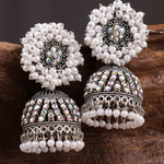 Afgani German Silver Oxidized Jhumki Earrings for Women (DESIGN 1048)