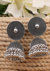 Afgani German Silver Oxidized Jhumki Earrings for Women (DESIGN 1052)