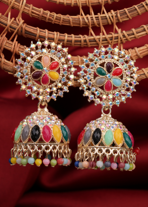 Afgani German Silver Oxidized Jhumki Earrings for Women (DESIGN 1060)