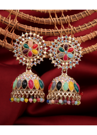Afgani German Silver Oxidized Jhumki Earrings for Women (DESIGN 1060)