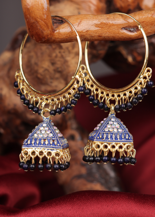 Afgani German Silver Oxidized Jhumki Earrings for Women (DESIGN 1066)