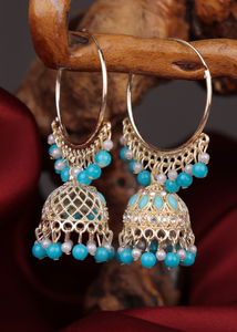 Afgani German Silver Oxidized Jhumki Earrings for Women (DESIGN 1067)