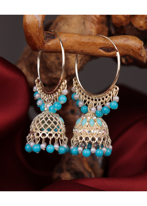 Afgani German Silver Oxidized Jhumki Earrings for Women (DESIGN 1067)