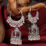 Afgani German Silver Oxidized Jhumki Earrings for Women (DESIGN 1068)