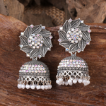 Afgani German Silver Oxidized Jhumki Earrings for Women (DESIGN 1084)