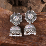 Afgani German Silver Oxidized Jhumki Earrings for Women (DESIGN 1084)