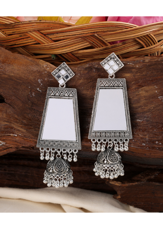 Afgani German Silver Oxidized Jhumki Earrings for Women (DESIGN 1119)