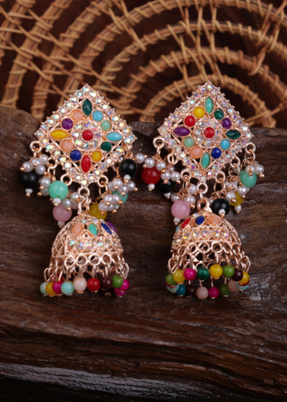 Afgani German Silver Oxidized Jhumki Earrings for Women (DESIGN 1123)