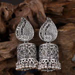 Afgani German Silver Oxidized Jhumki Earrings for Women (DESIGN 1208)