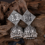 Afgani German Silver Oxidized Jhumki Earrings for Women (DESIGN 1209)