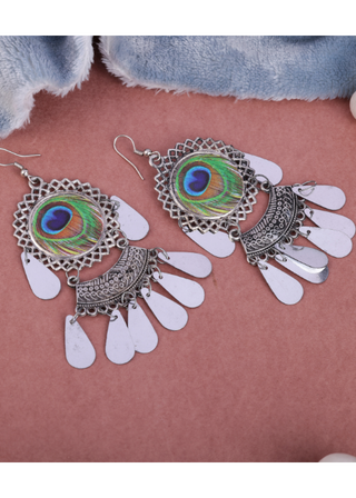 Afgani German Silver Oxidized Jhumki Earrings for Women (DESIGN 1509)