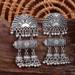 Afgani German Silver Oxidized Jhumki Earrings for Women (DESIGN 1521)