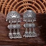 Afgani German Silver Oxidized Jhumki Earrings for Women (DESIGN 1521)