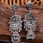 Afgani German Silver Oxidized Jhumki Earrings for Women (DESIGN 1525)