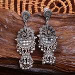 Afgani German Silver Oxidized Jhumki Earrings for Women (DESIGN 1525)