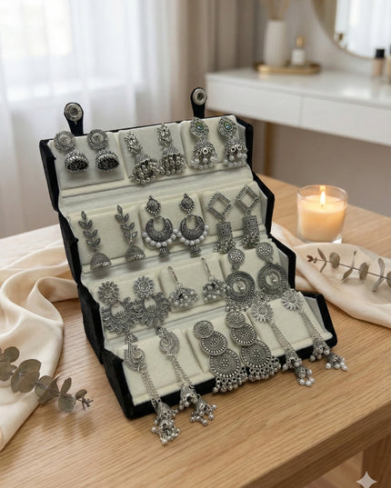 Boho Glam Oxidized Studs Gift Box – Set of 12 (COMBO 01)