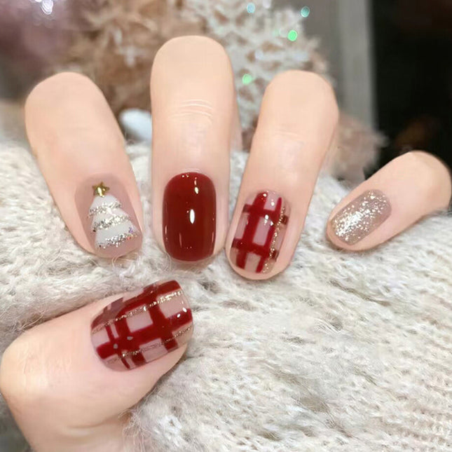 Elegant Minimalist Press-On Nail Set (24pcs) (DESIGN 7543)