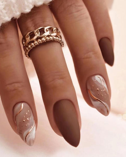 Elegant Minimalist Press-On Nail Set (24pcs) (DESIGN 7392)