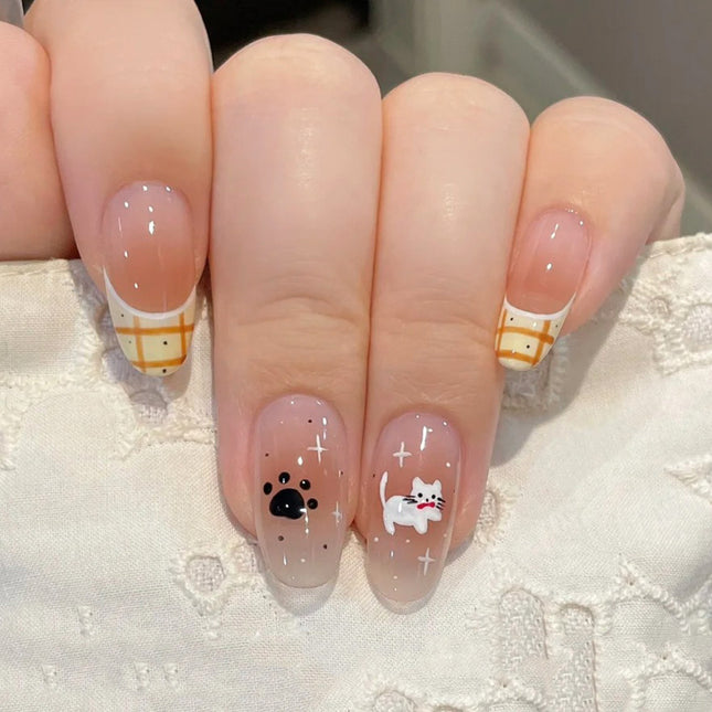 Elegant Minimalist Press-On Nail Set (24pcs) (DESIGN 7623)