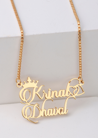 Classic Style Couple Name Necklace