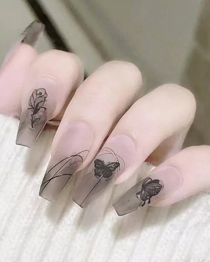 Elegant Minimalist Press-On Nail Set (24pcs) (DESIGN 7668)