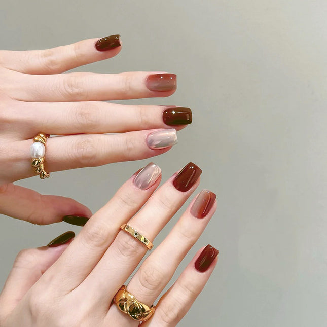 Elegant Minimalist Press-On Nail Set (24pcs) (DESIGN 7640)
