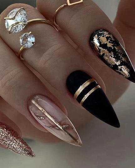 Elegant Minimalist Press-On Nail Set (24pcs) (DESIGN 7475)