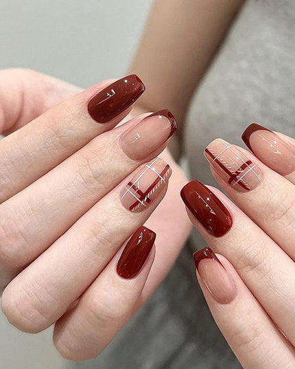 Elegant Minimalist Press-On Nail Set (24pcs) (DESIGN 7584)