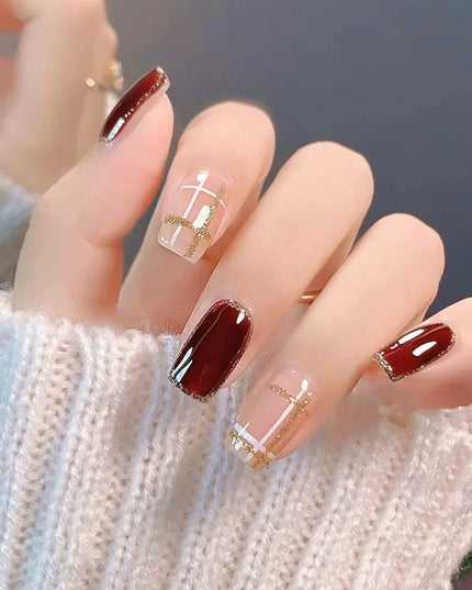 Elegant Minimalist Press-On Nail Set (24pcs) (DESIGN 7628)