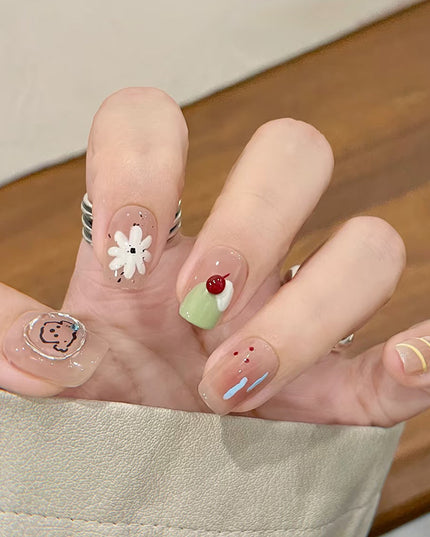 Elegant Minimalist Press-On Nail Set (24pcs) (DESIGN 7446)