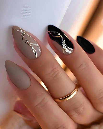 Elegant Minimalist Press-On Nail Set (24pcs) (DESIGN 7436)