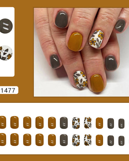 Elegant Minimalist Press-On Nail Set (24pcs) (DESIGN 7396)