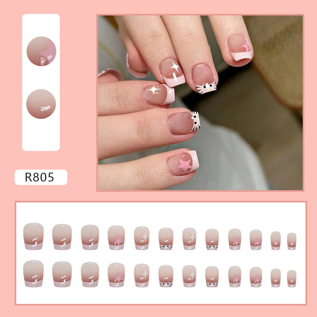 Elegant Minimalist Press-On Nail Set (24pcs) (DESIGN 7417)