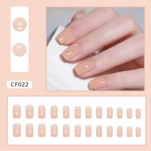 Elegant Minimalist Press-On Nail Set (24pcs) (DESIGN 7376)