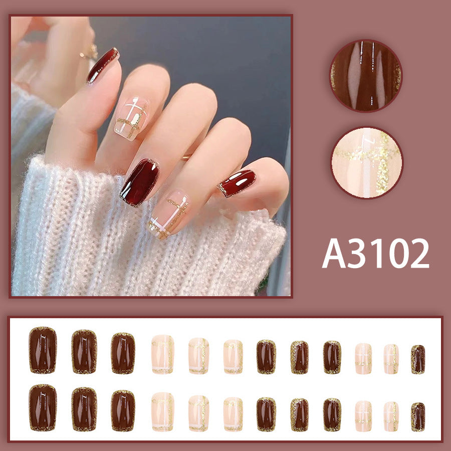 Elegant Minimalist Press-On Nail Set (24pcs) (DESIGN 7628)
