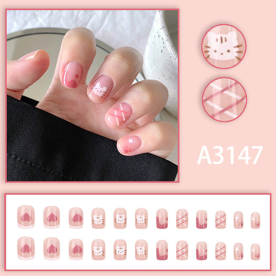 Elegant Minimalist Press-On Nail Set (24pcs) (DESIGN 7664)