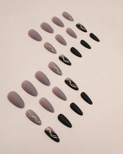 Elegant Minimalist Press-On Nail Set (24pcs) (DESIGN 7436)